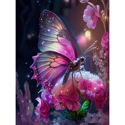 Diamantové malování AB - Zářivý motýl č. 1070