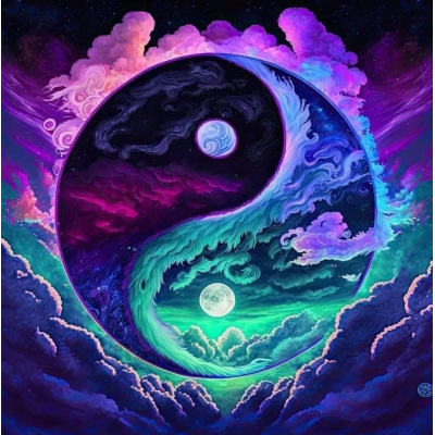 Diamantové malování - Jin a Jang na obloze č. 1077