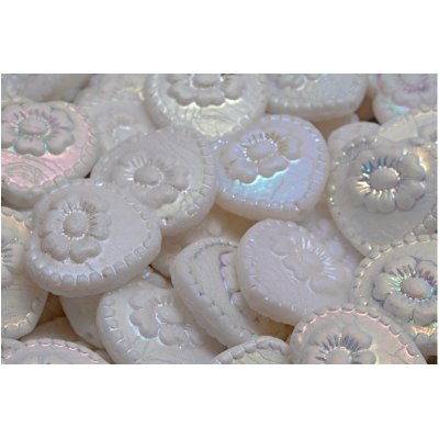 Korálky Srdíčka s růží č.2843 (17x17mm)