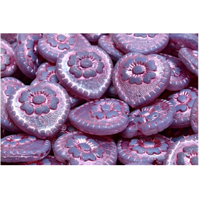 Korálky Srdíčka s růží č.2844 (17x17mm)