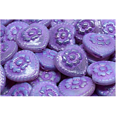 Korálky Srdíčka s růží č.2845 (17x17mm)