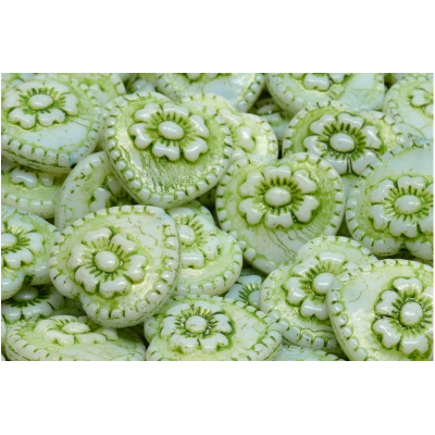 Korálky Srdíčka s růží č.2846 (17x17mm)