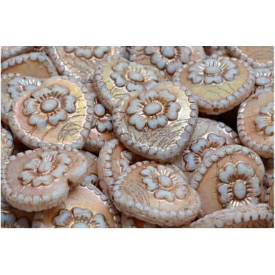 Korálky Srdíčka s růží č.2847 (17x17mm)