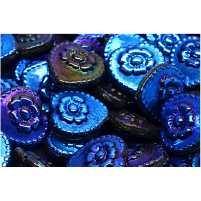 Korálky Srdíčka s růží č.2848 (17x17mm)