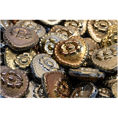 Korálky Srdíčka s růží č.2849 (17x17mm)