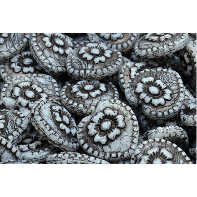 Korálky Srdíčka s růží č.2850 (17x17mm)