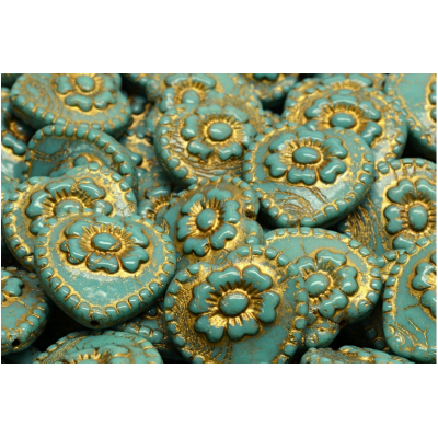 Korálky Srdíčka s růží č.2855 (17x17mm)