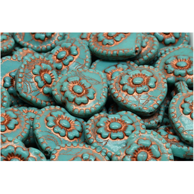 Korálky Srdíčka s růží č.2856 (17x17mm)