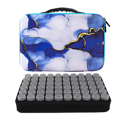 Kufřík na korálky (60 dóz větší) mramor modrý