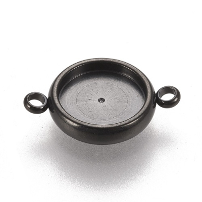 Lůžko ocel 2 očka černé - 14mm