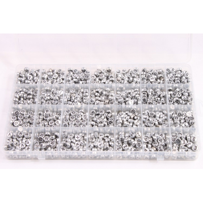 Organizér plastová písmenka Stříbrná (1400ks)