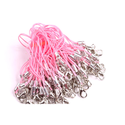Šňůrka na mobil s karabinkou růžová č. 33