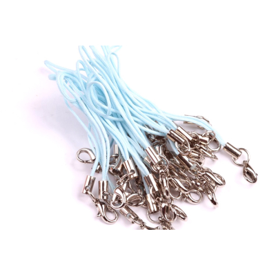 Šňůrka na mobil s karabinkou modrá světlá č. 41