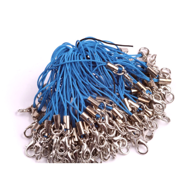 Šňůrka na mobil s karabinkou modrá č. 42