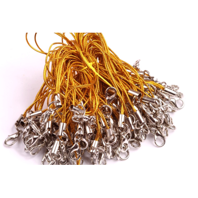 Šňůrka na mobil s karabinkou zlatá č. 46