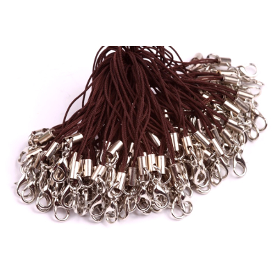 Šňůrka na mobil s karabinkou hnědá tmavá č. 47