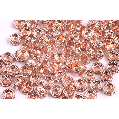 Rondelka rose gold 6mm (10ks)