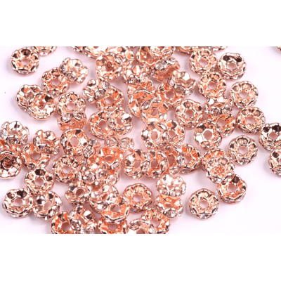 Rondelka vlnka rose gold 6mm (10ks)