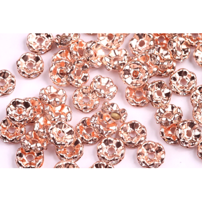 Rondelka vlnka rose gold 8mm (10ks)