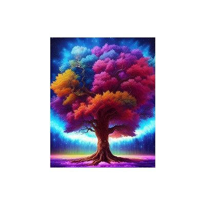 Diamantové malování - Mnohobarevný strom č. 1113 - 65x85cm