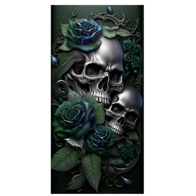 Diamantové malování - Lebky v růžích č. 1099 - 65x85cm