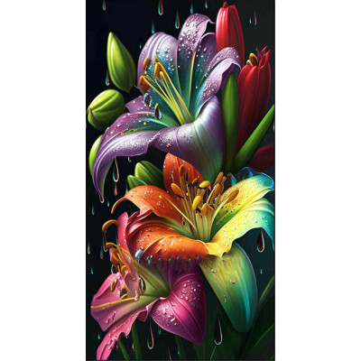 Diamantové malování - Zářící lilie č. 1096 - 55x105cm