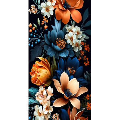 Diamantové malování - Barvité květiny č. 1095 - 55x105cm