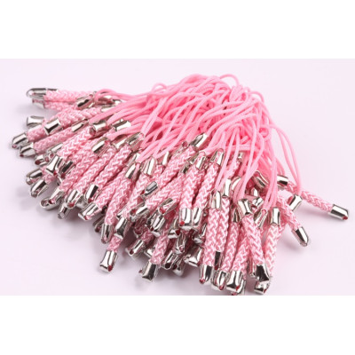 Šňůrka na mobil pletená růžová č. 54