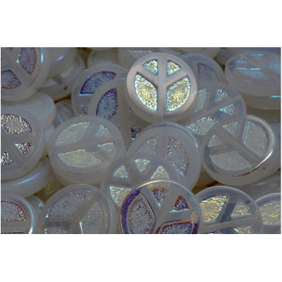 Ploškované korálky peace 16 mm č. 81