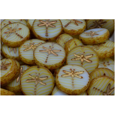 Ploškované korálky vážka 17 mm č. 90