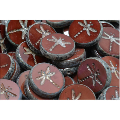 Ploškované korálky vážka 17 mm č. 92