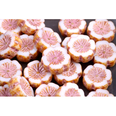 Ploškované korálky květ 14 mm č. 108