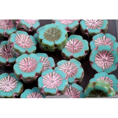 Ploškované korálky květ 14 mm č. 118