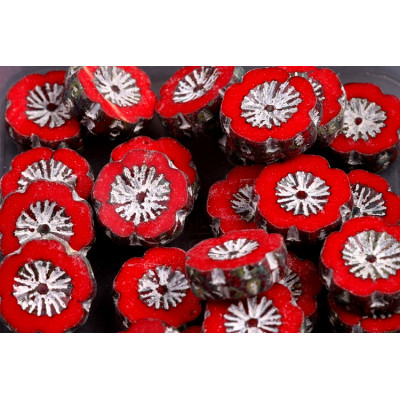 Ploškované korálky květ 14 mm č. 127