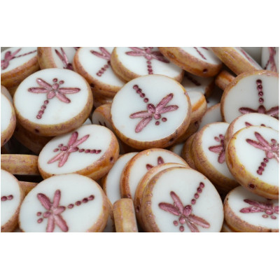 Ploškované korálky vážka 17 mm č. 131