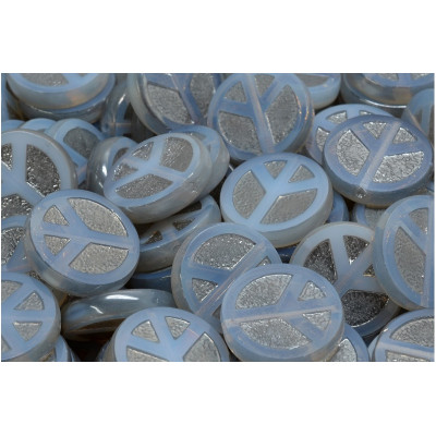 Ploškované korálky peace 16 mm č. 149