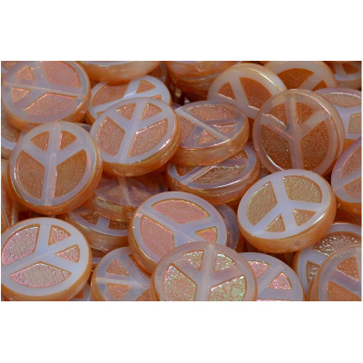 Ploškované korálky peace 16 mm č. 150