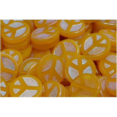 Ploškované korálky peace 16 mm č. 156