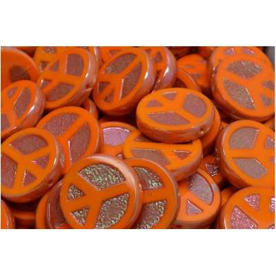 Ploškované korálky peace 16 mm č. 159