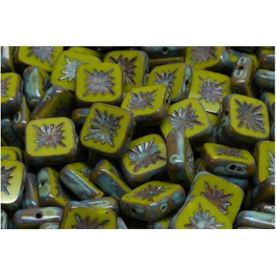 Ploškované čtverečky kiwi 10 mm č. 168