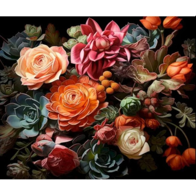 Diamantové malování - Květinová symfonie č. 1124 - 65x85cm