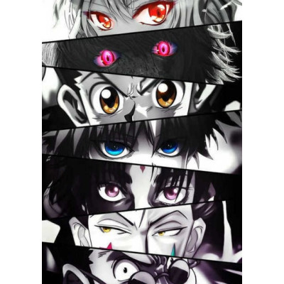 Diamantové malování - Oči anime hrdinů č. 1125 - 35x45cm