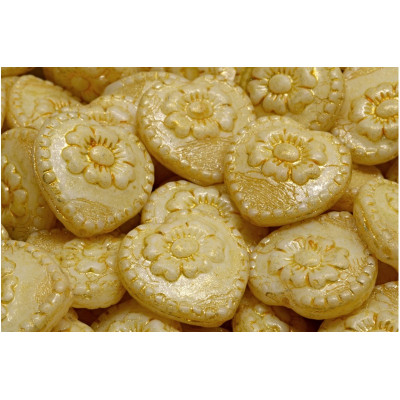 Korálky Srdíčka s růží č.2379 (17x17mm)