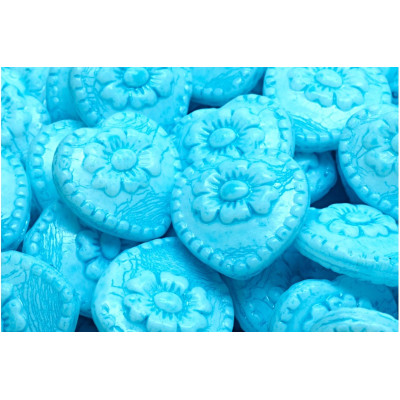 Korálky Srdíčka s růží č.2382 (17x17mm)