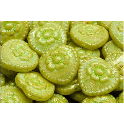 Korálky Srdíčka s růží č.2383 (17x17mm)