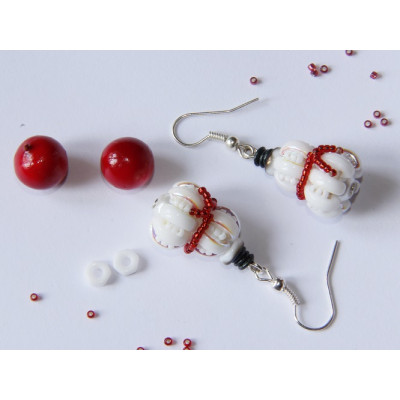 Náušnice sněhulák - stavebnice