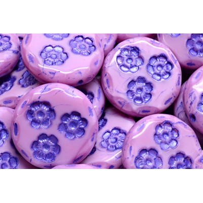 Korálky mince s kvítky 3031 (21 mm)