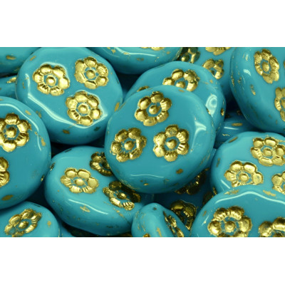 Korálky mince s kvítky 3033 (21 mm)