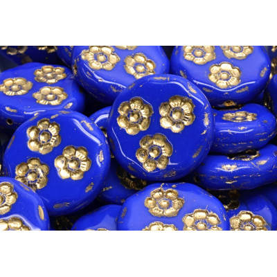 Korálky mince s kvítky 3036 (21 mm)