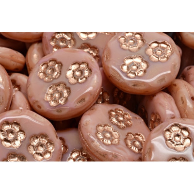 Korálky mince s kvítky 3039 (21 mm)